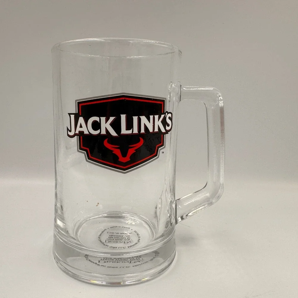 Jack Link's Beer Mug Glass Tankard Red Bull Logo DesignPac 2006 Clear Barware